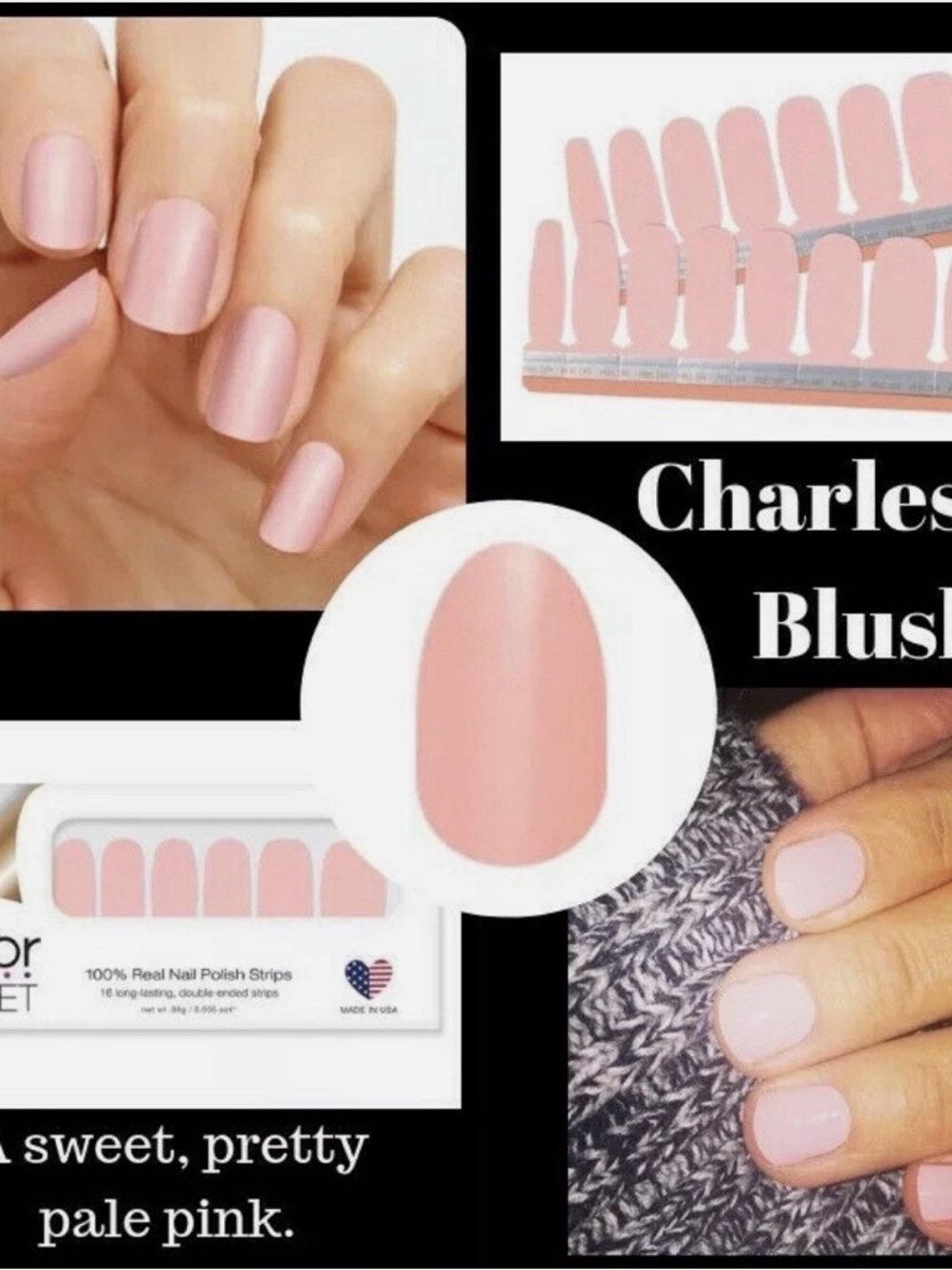 NWT Color Street Nail Polish Strips in Charleston Blush 16 Strips Easy Peel
